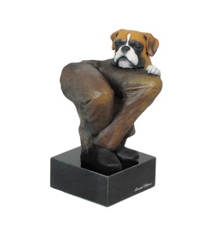 Bokser ręcznie pomalowana statuetka Art-Dog